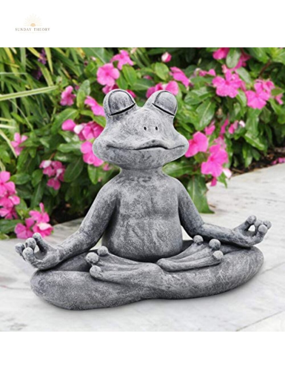 12.5" Meditation Sitting Yoga Frog Garden Statue Poly Resin Outdoor Decor
